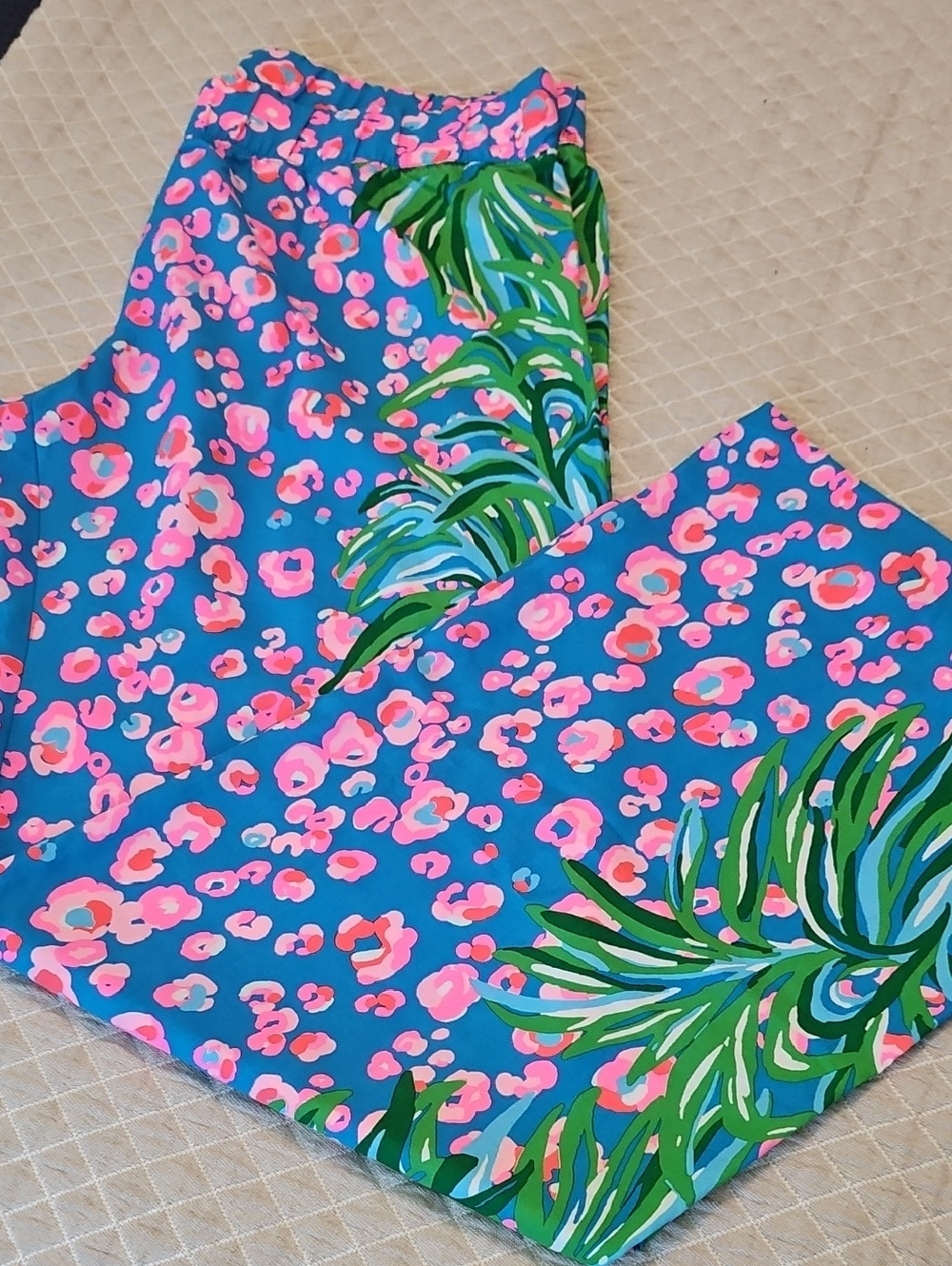 Lilly Pulitzer Floral Pants Large palazzo pants Tropical Vacation